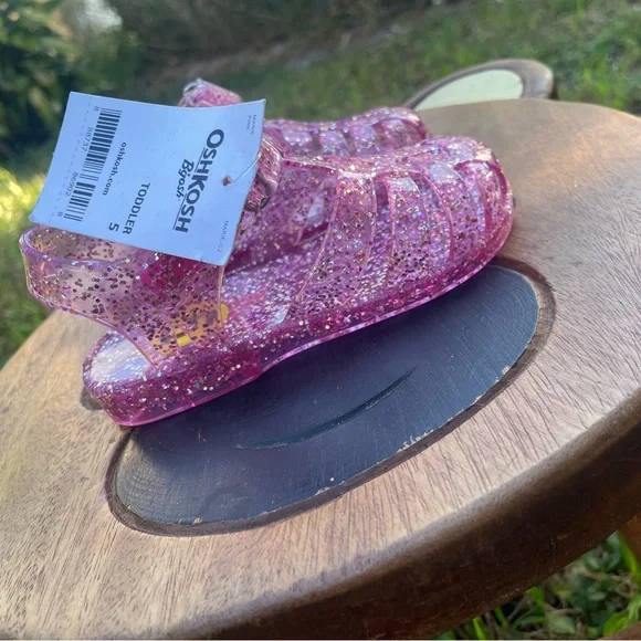 Oshkosh B’gosh Marie Jelly toddler girl sandals glittery pink size 5 - NWT - Picture 3 of 16